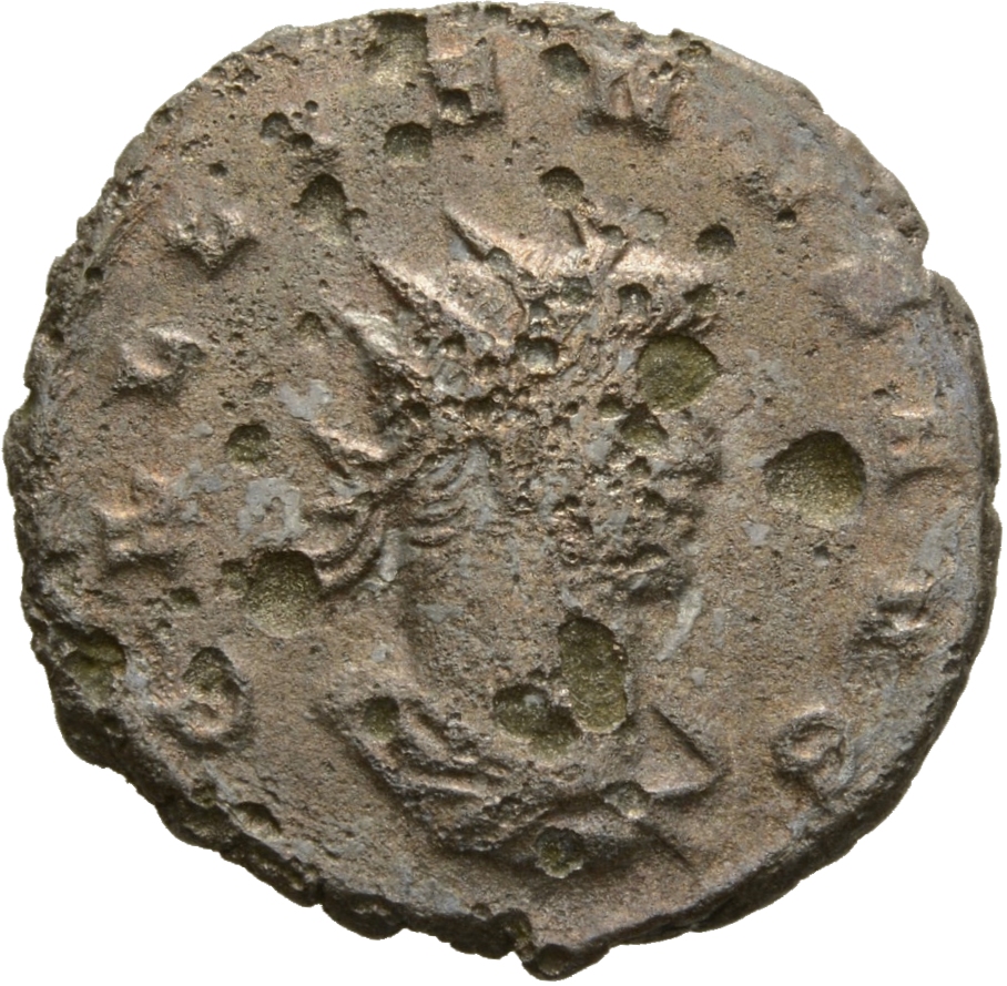 RIC V Gallienus 673a: Subtype 2 Gallienus obverse, Bust of Gallienus, radiate, draped, right