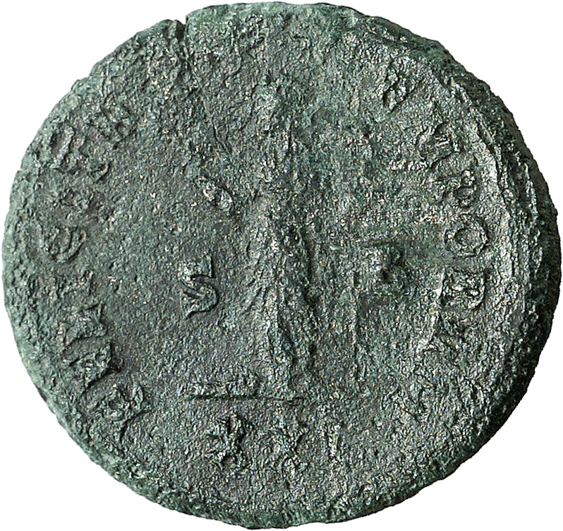 RIC V Sabinus Julianus 2 Sabinus Julianus reverse — Felicitas, draped, standing left, holding caduceus in right hand and s...