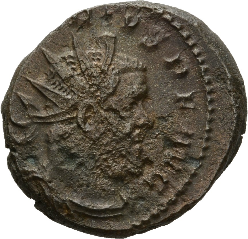 RIC V Marius 10 Marius obverse, Bust of Marius, radiate, draped, cuirassed, right, or bust of Marius, radiate, cuirassed, ...