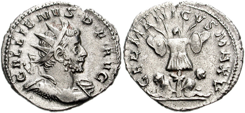RIC V Marius 18 Marius obverse, Bust of Marius, radiate, draped, cuirassed, right