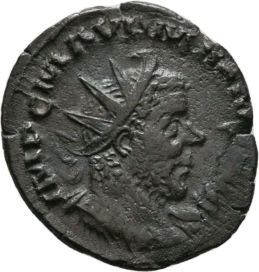 RIC V Marius 19 Marius obverse, Bust of Marius, radiate, cuirassed, right