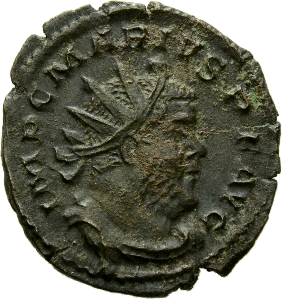 RIC V Marius 6 Marius obverse, Bust of Marius, radiate, draped, cuirassed, right, or bust of Marius, radiate, cuirassed, r...