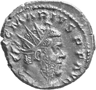 RIC V Marius 7 Marius obverse, Bust of Marius, radiate, draped, cuirassed, right