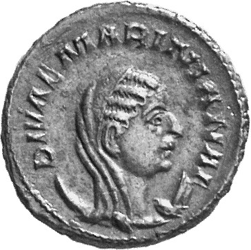 RIC V Mariniana 3 Valerian obverse, Bust of Mariniana, veiled, draped, on crescent, right