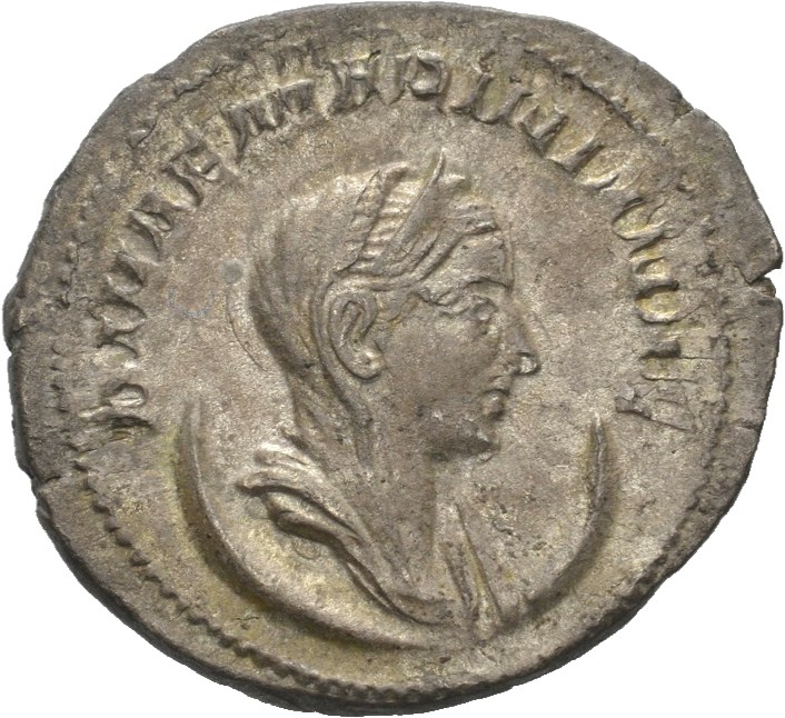 RIC V Mariniana 3 Valerian obverse, Bust of Mariniana, veiled, draped, on crescent, right