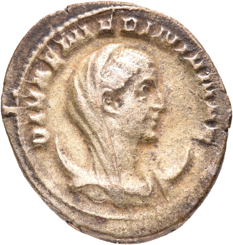RIC V Mariniana 6 Valerian obverse, Bust of Mariniana, diademed, veiled, draped, on crescent, right
