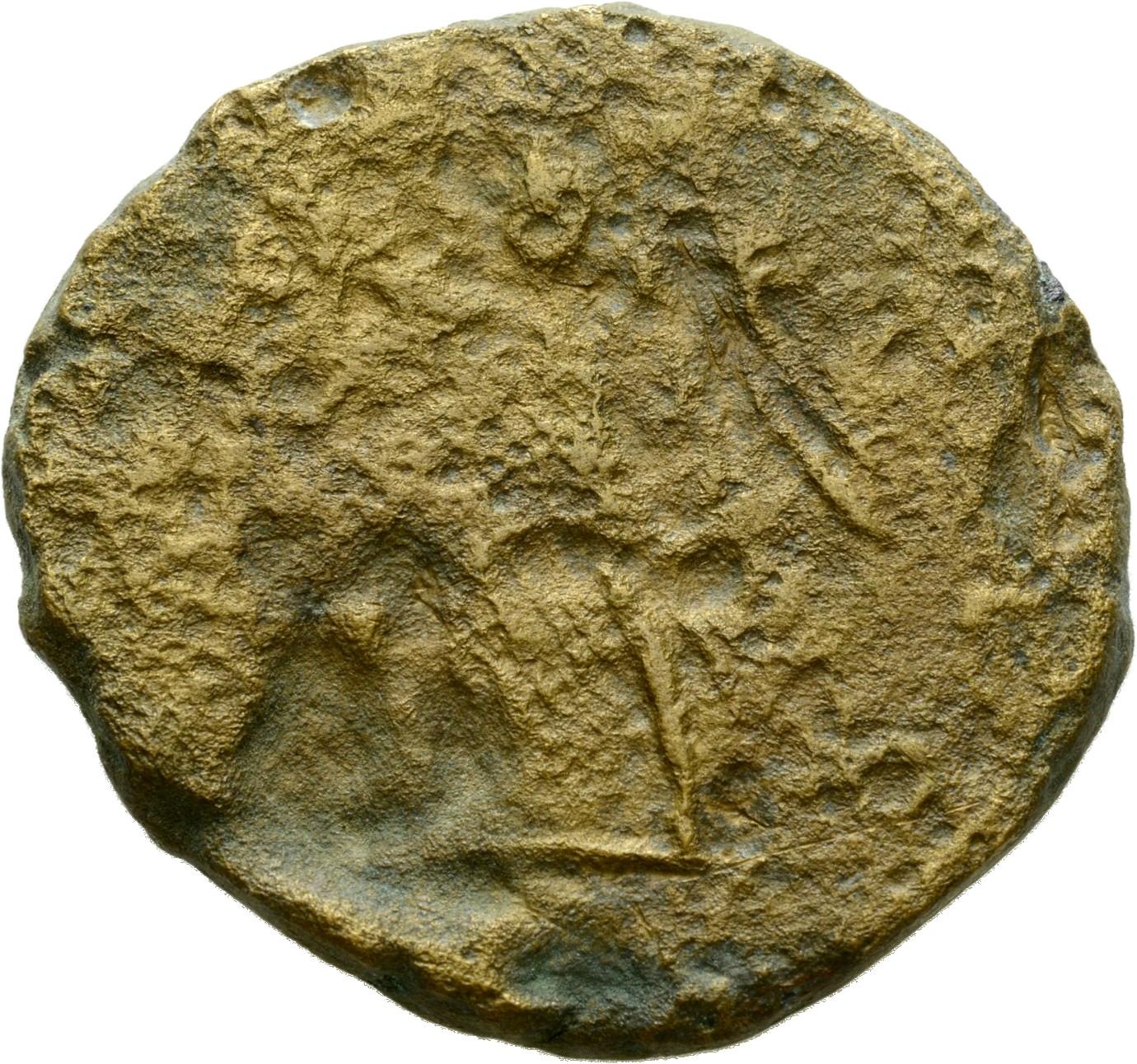 RIC V Postumus 170 Postumus reverse, Victory, winged, draped, walking left, holding wreath in right hand and palm in left ...