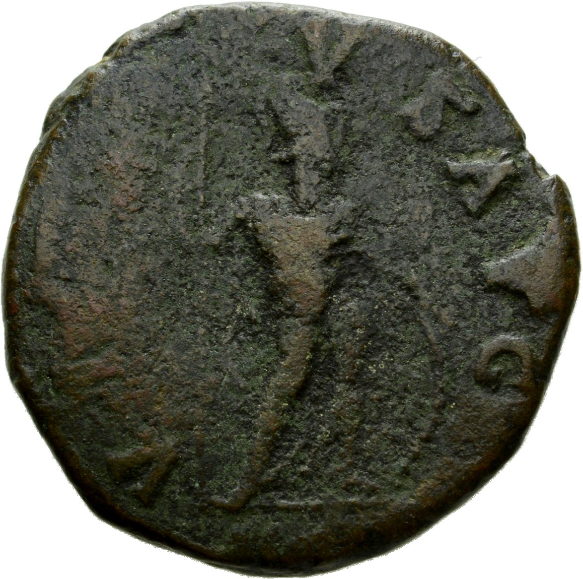 RIC V Postumus 180 Postumus reverse, Mars, standing right, holding spear in right hand and leaning on shield with left hand