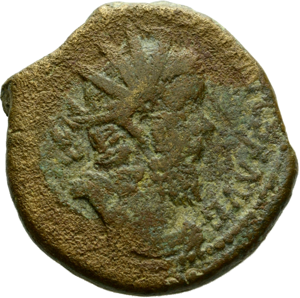 RIC V Postumus 193 Postumus obverse, Bust of Postumus, radiate, draped, right, or bust of Postumus, radiate, draped, cuira...