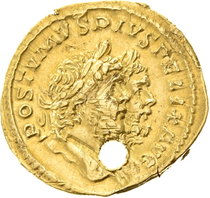 RIC V Postumus 260 Postumus obverse — Jugate busts of Postumus and Hercules, laureate, draped, right