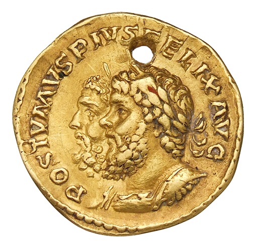 RIC V Postumus 272 Postumus obverse, Jugate bust of Postumus, laureate, cuirassed, right, and head of Hercules, laureate, ...