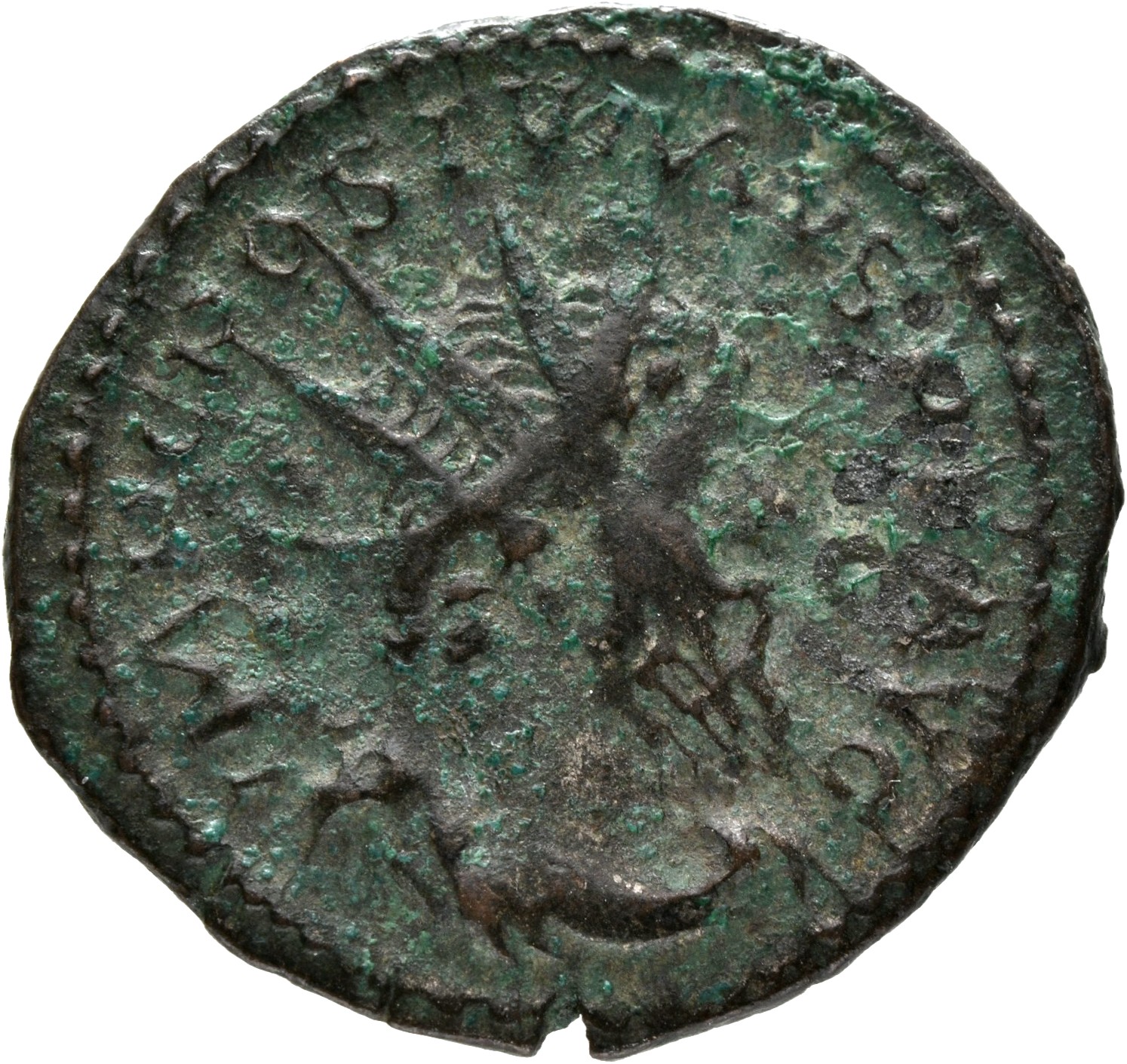 RIC V Postumus 289 Postumus obverse, Bust of Postumus, radiate, draped, right, or bust of Postumus, radiate, draped, cuira...