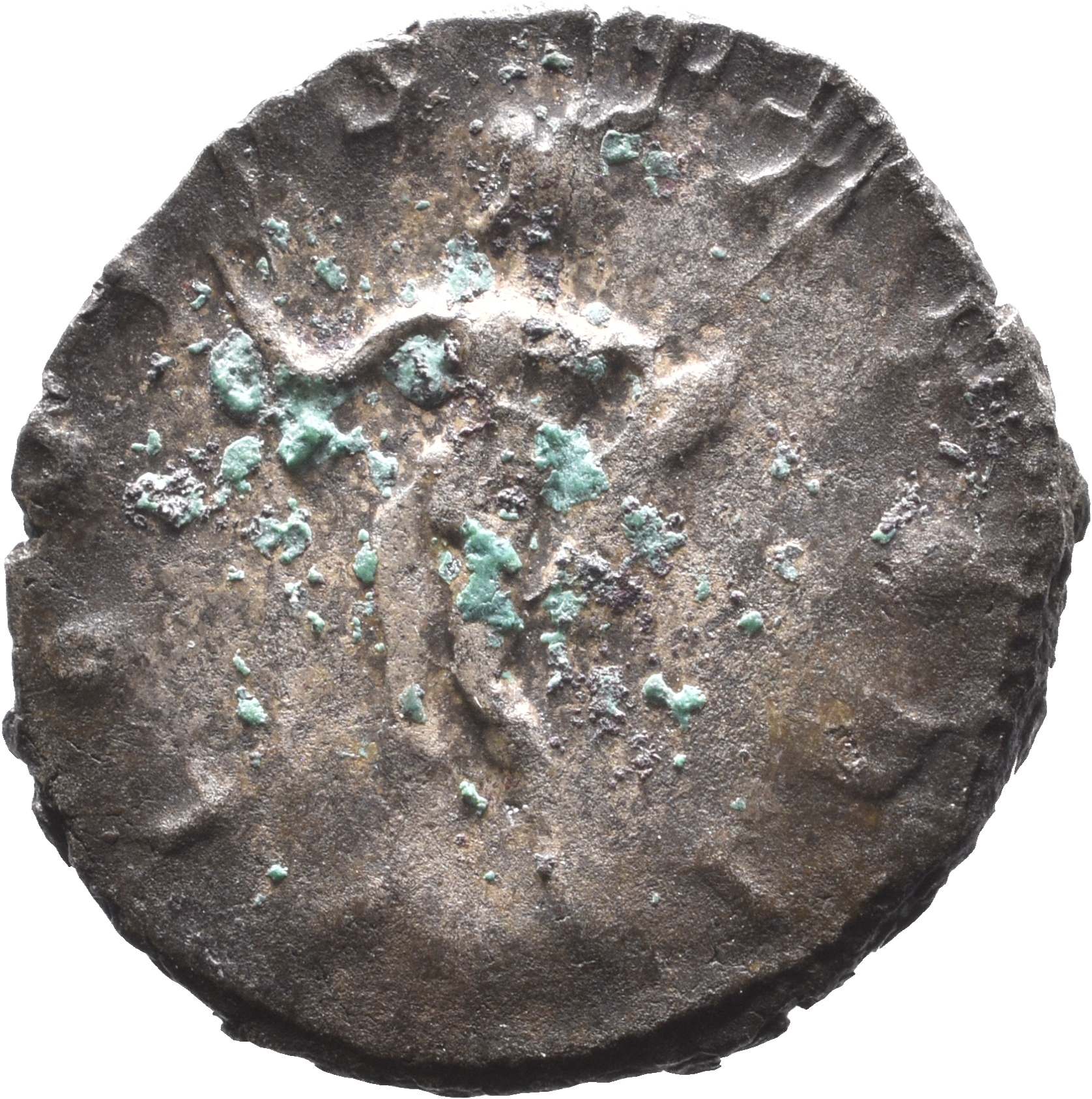RIC V Postumus 309 Postumus reverse, Jupiter, standing right, holding sceptre in right hand and thunderbolt in left hand