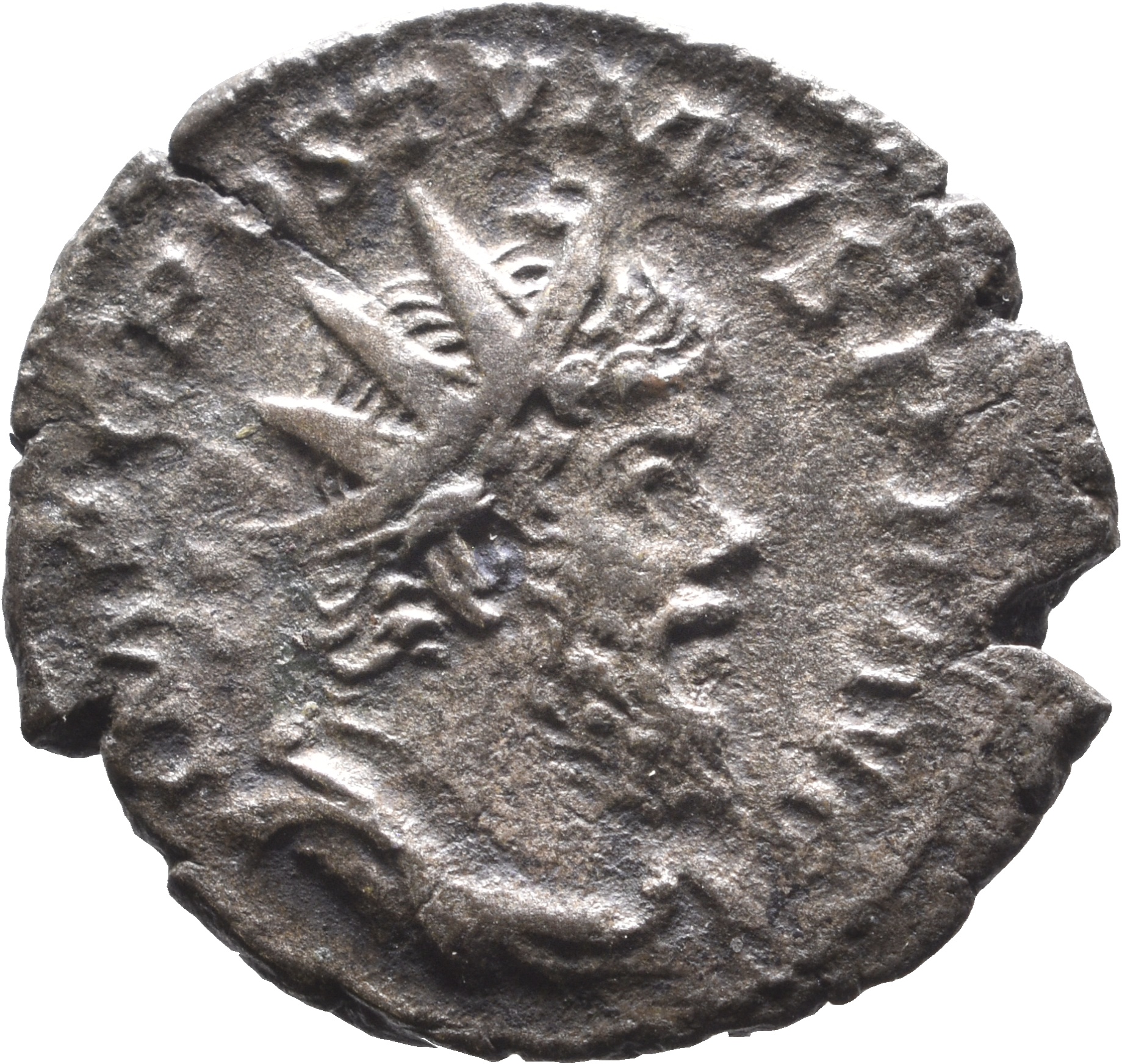 RIC V Postumus 320 Postumus obverse, Bust of Postumus, radiate, draped, right, or bust of Postumus, radiate, draped, cuira...