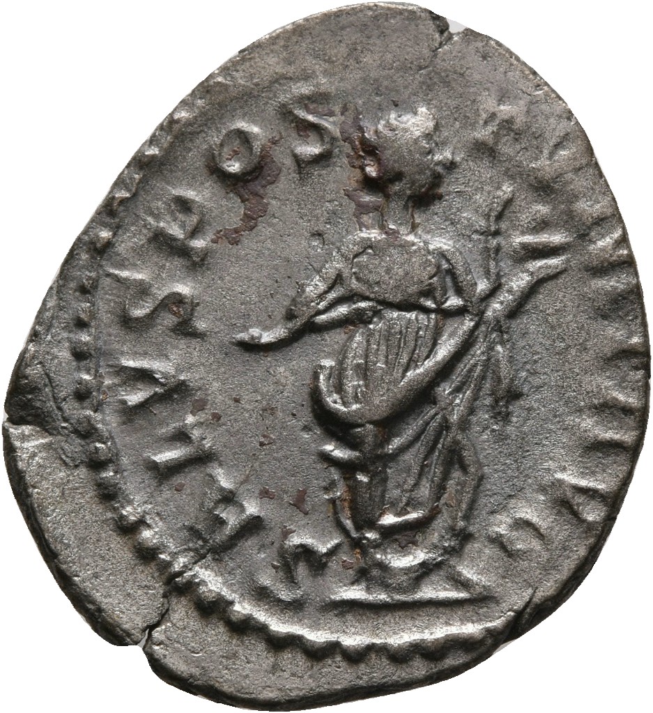 RIC V Postumus 328 Postumus reverse, Salus, draped, standing right, feeding snake held in arms