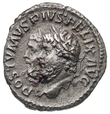 RIC V Postumus 351 Postumus obverse, Jugate busts of Postumus and Hercules, laureate, draped, right