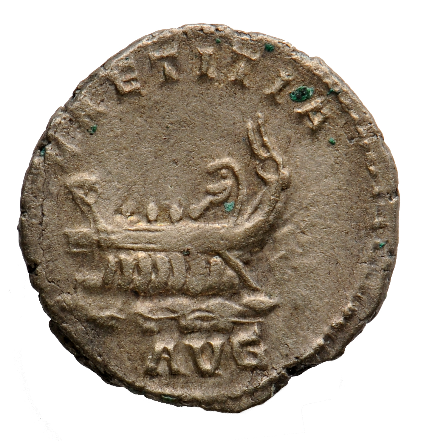 RIC V Postumus 73 Postumus reverse, Galley, left, sometimes with sails, with four or five rowers and steersmen