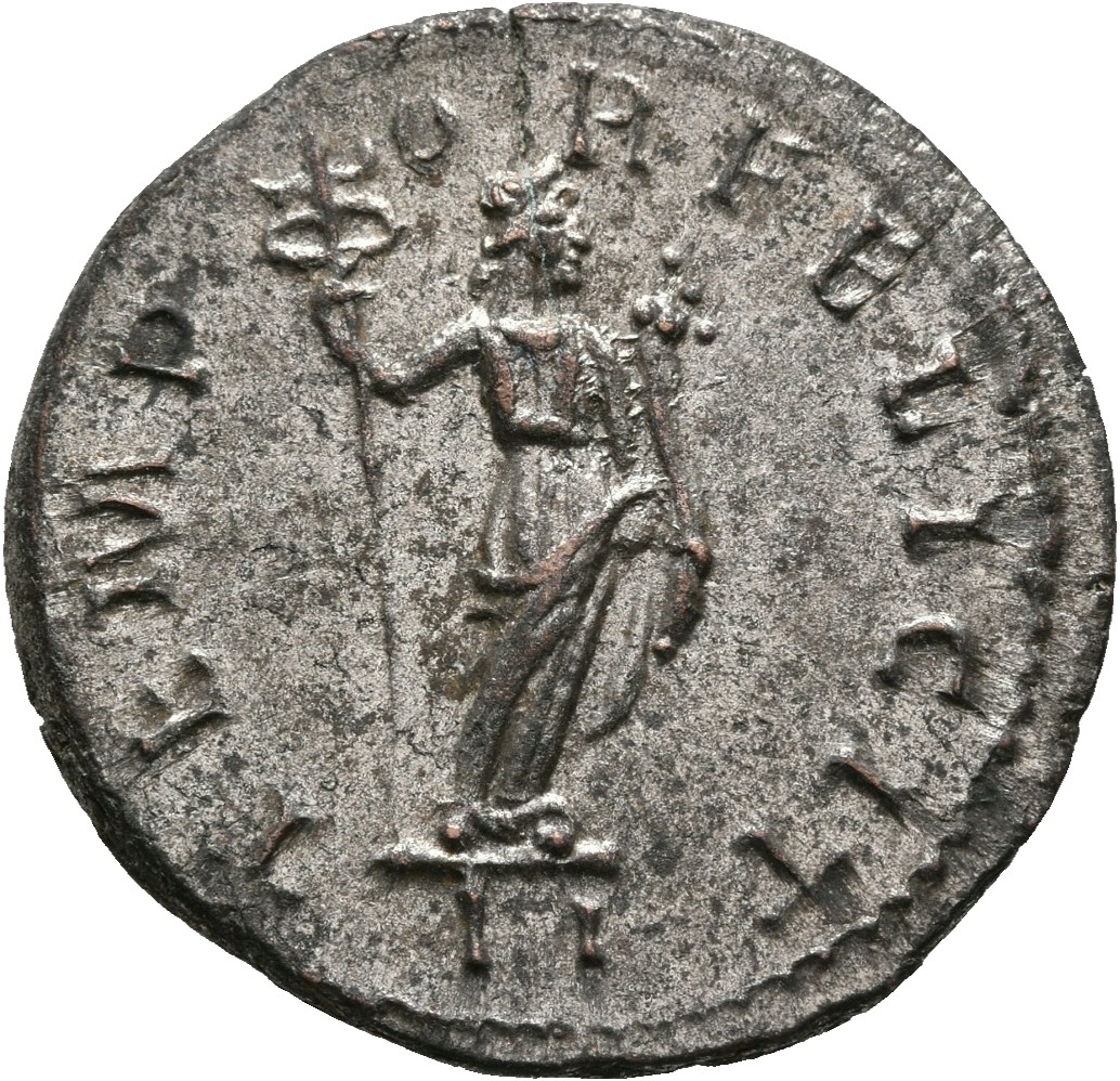 RIC V Probus 107 Probus reverse, Felicitas, draped, standing right, holding caduceus in right hand and cornucopiae in left...