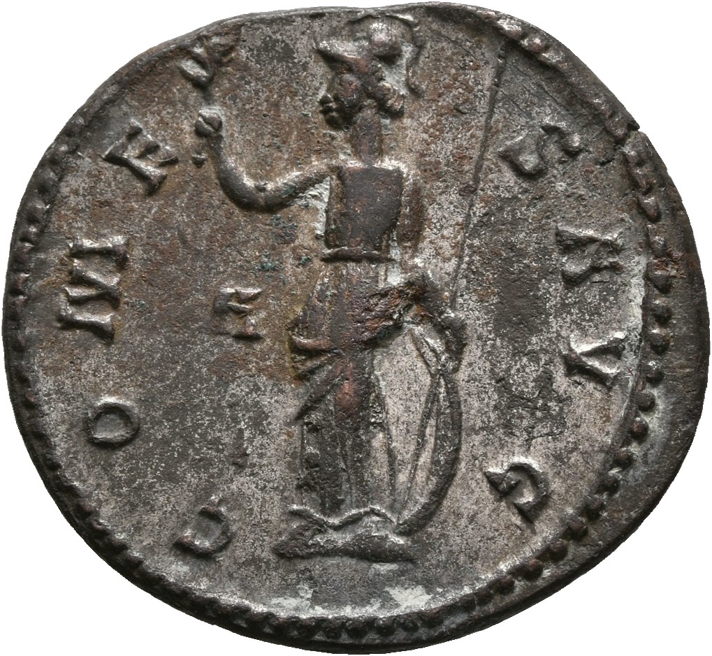 RIC V Probus 116 Probus reverse — Minerva, helmeted, draped, standing left, holding olive-branch in right hand and spear i...