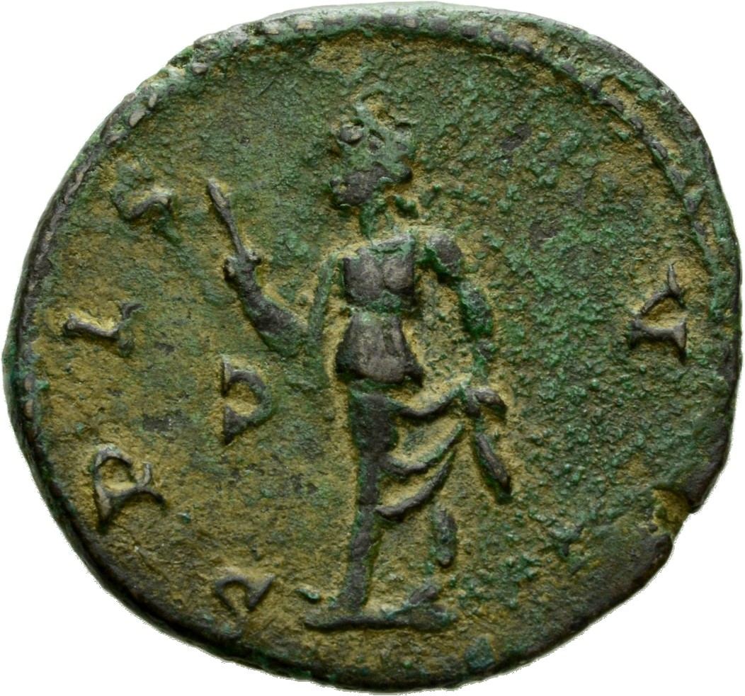 RIC V Probus 127 Probus reverse, Spes, draped, walking left, holding flower in right hand and raising robe with left hand