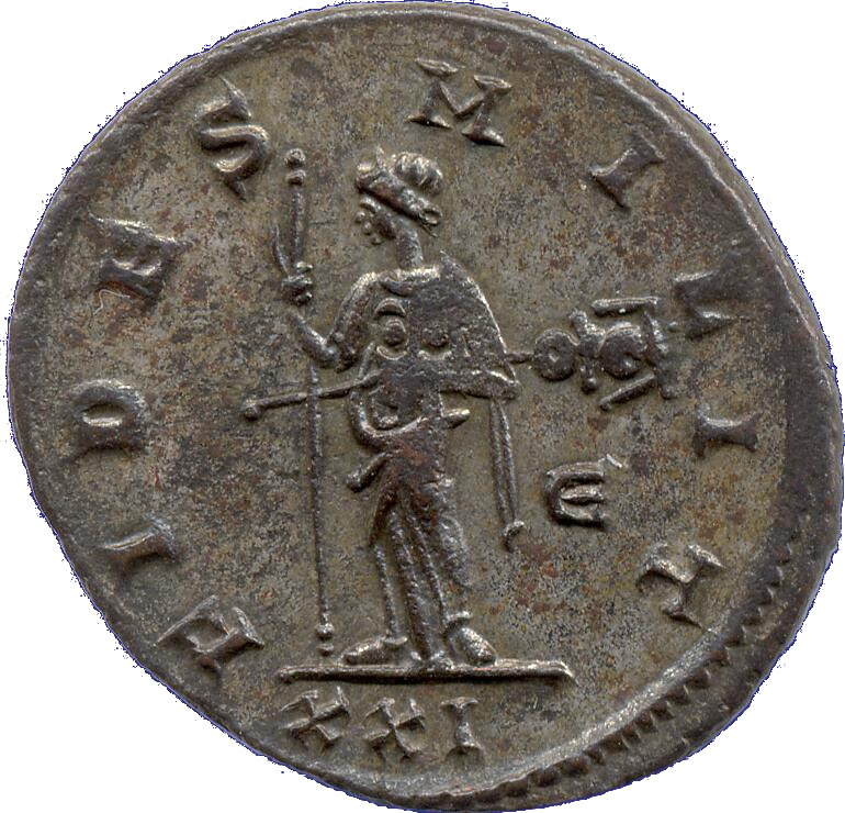 RIC V Probus 151 Probus reverse, Fides, draped, standing front, holding sceptre in right hand and transverse ensign in lef...