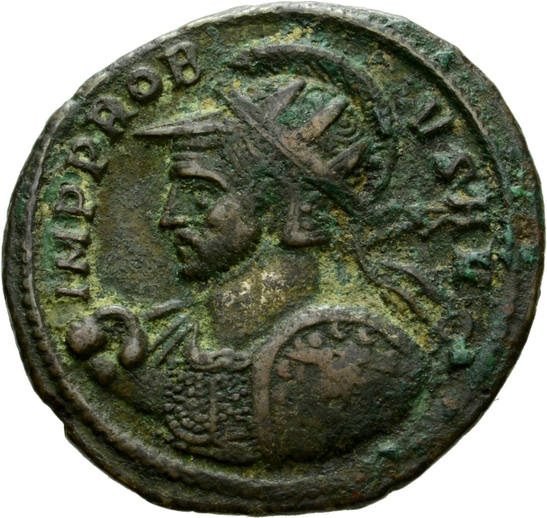 RIC V Probus 165 Probus obverse, Bust of Probus, radiate, cuirassed, right or bust of Probus, helmeted, radiate, cuirassed...