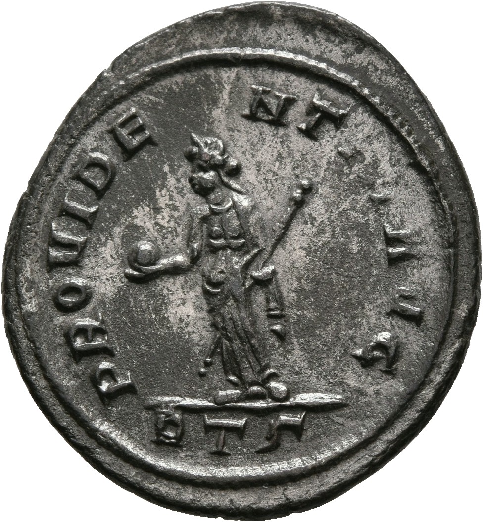 RIC V Probus 181 Probus reverse, Providentia, draped, standing left, holding globe in right hand and sceptre in left hand