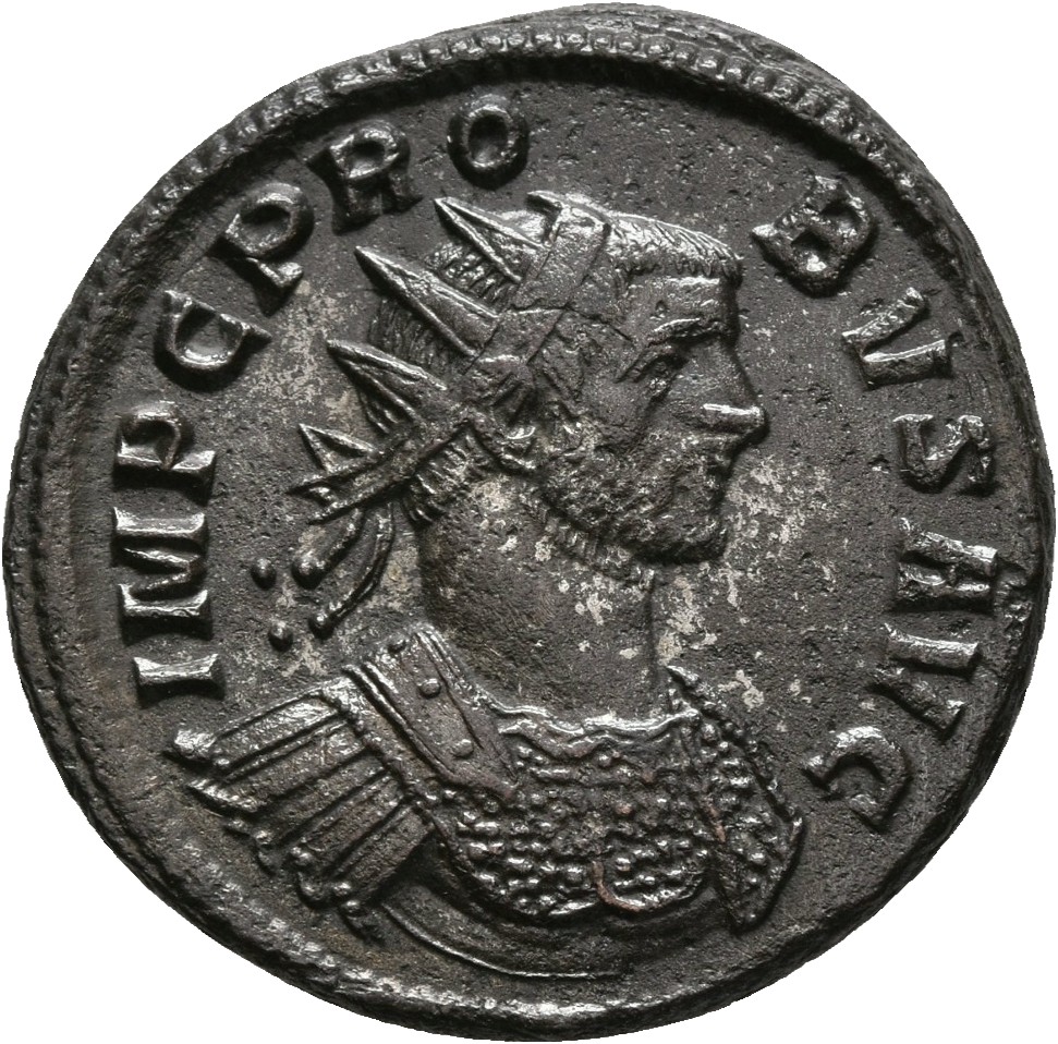 RIC V Probus 184 Probus obverse, Bust of Probus, radiate, cuirassed, right or bust of Probus, helmeted, radiate, cuirassed...