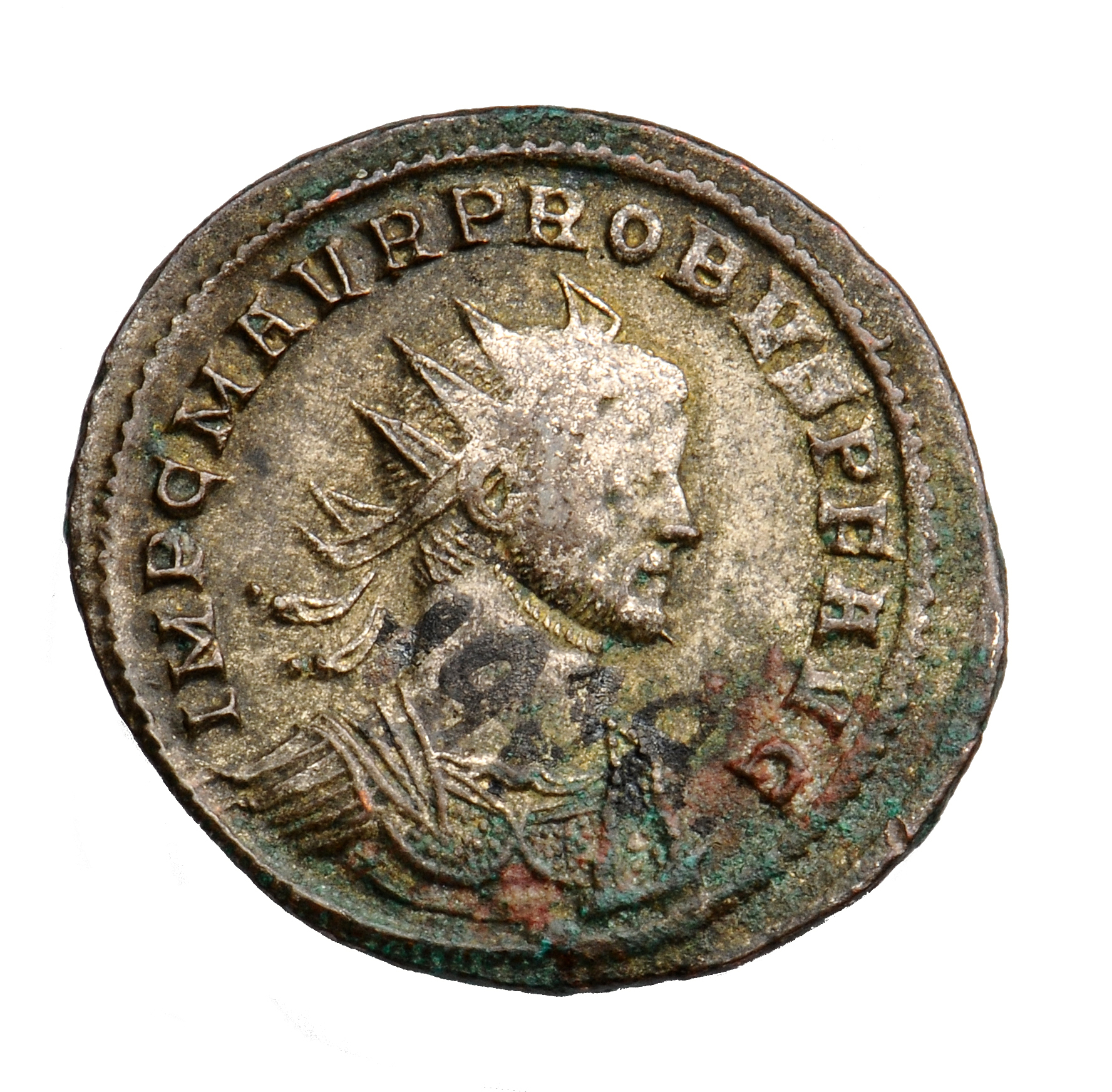 RIC V Probus 190 Probus obverse, Bust of Probus, radiate, cuirassed, right or bust of Probus, helmeted, radiate, cuirassed...