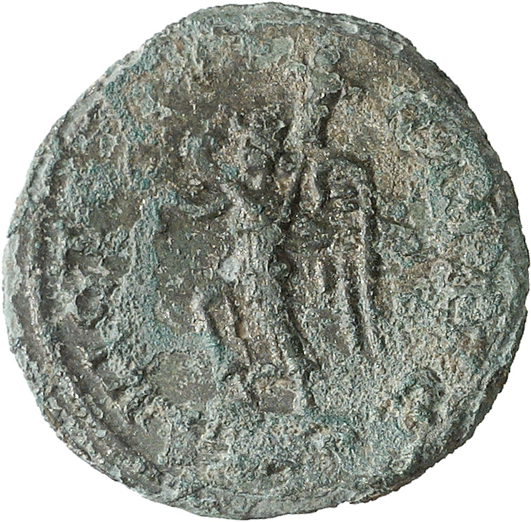 RIC V Probus 215 Probus reverse, Victory, winged, draped, walking left, holding wreath in right hand and trophy in left hand