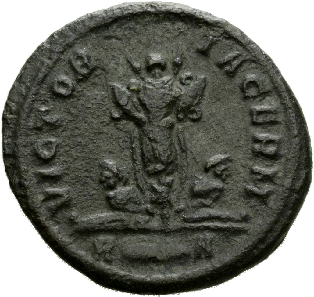 RIC V Probus 220 Probus reverse, Trophy between two captives