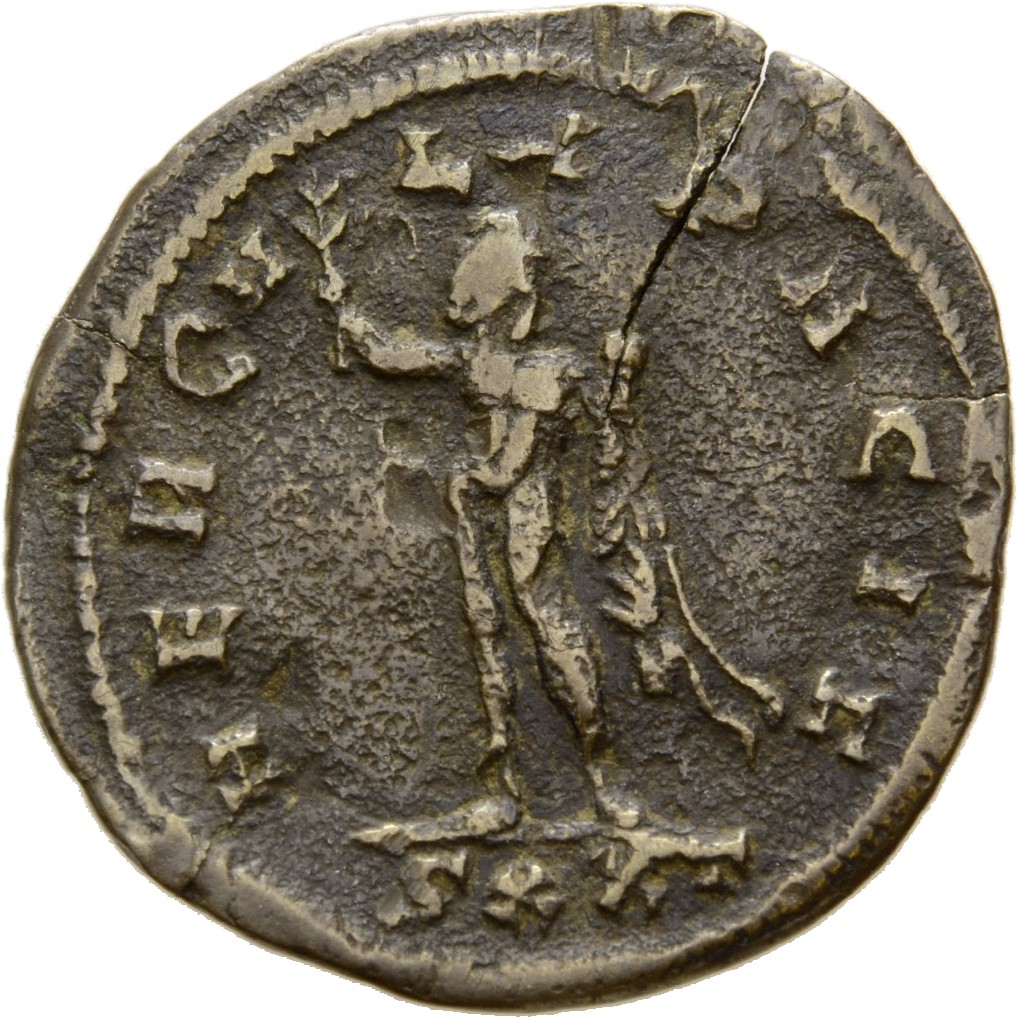 RIC V Probus 373 Probus reverse, Hercules, standing left, holding olive-branch in right hand and club and lion-skin in lef...