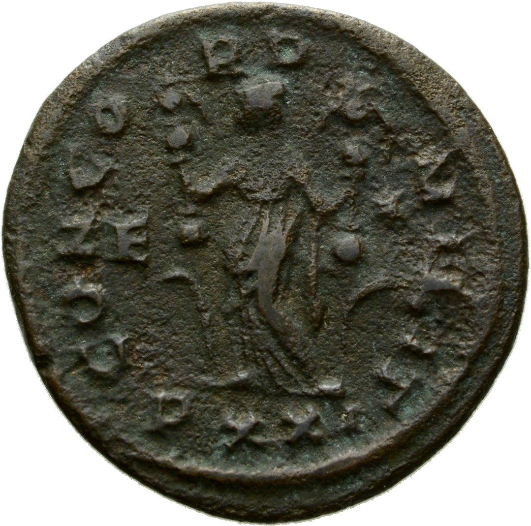 RIC V Probus 480 Probus reverse, Concordia, draped, standing left, holding ensign in each hand