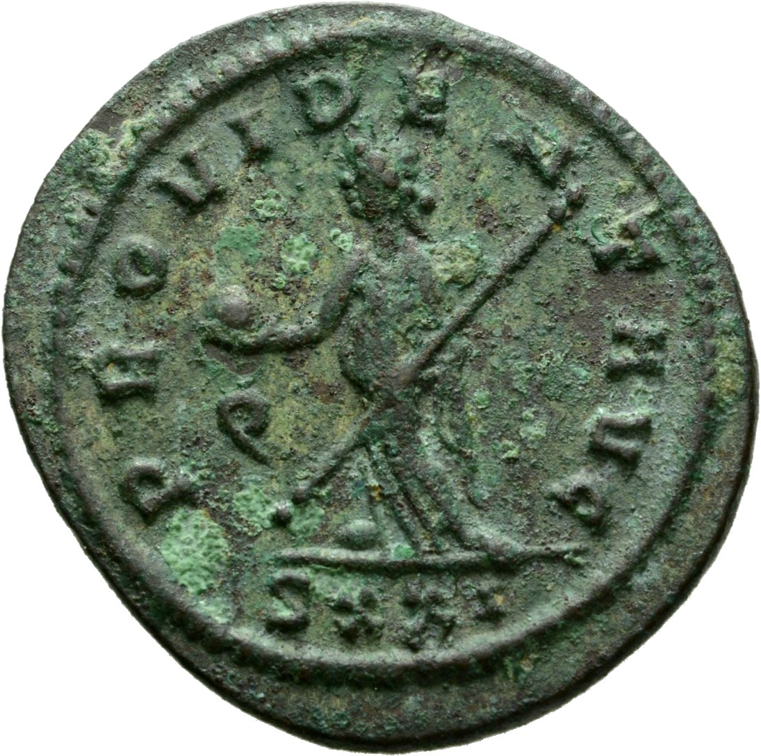 RIC V Probus 489 Probus reverse, Providentia, draped, standing left, holding globe in right hand and sceptre in left hand