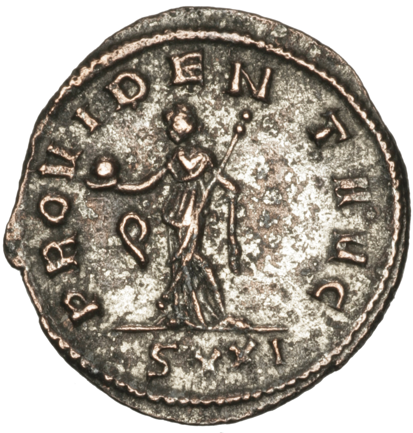 RIC V Probus 491 Probus reverse, Providentia, draped, standing left, holding globe in right hand and sceptre in left hand
