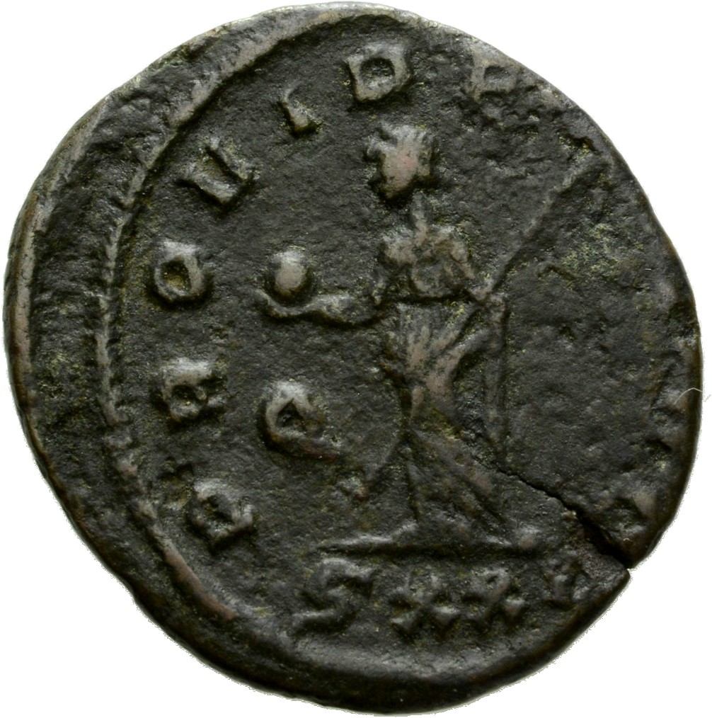 RIC V Probus 492 Probus reverse, Providentia, draped, standing left, holding globe in right hand and sceptre in left hand