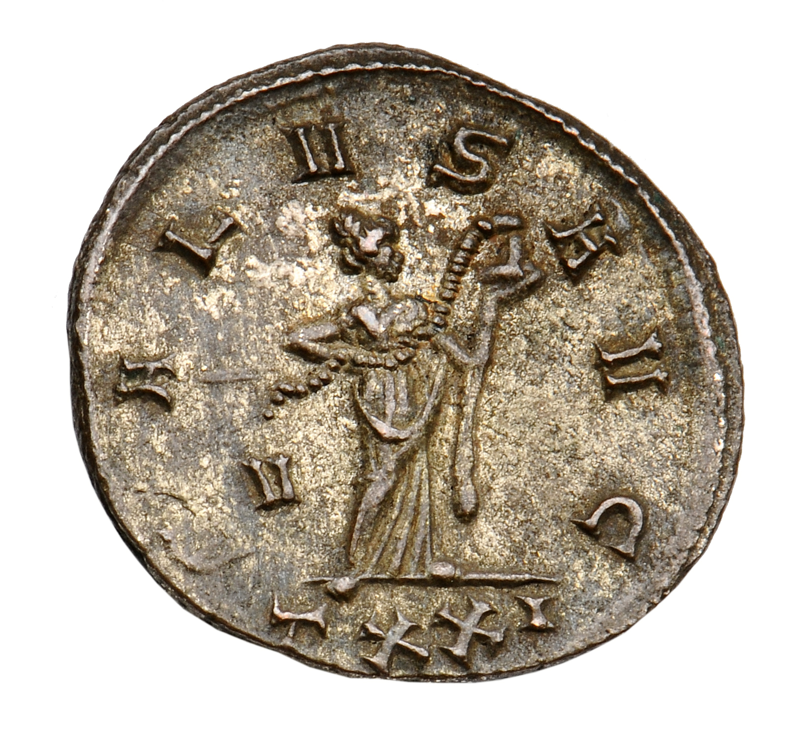 RIC V Probus 500 Probus reverse, Salus, draped, standing right, feeding serpent held in arms