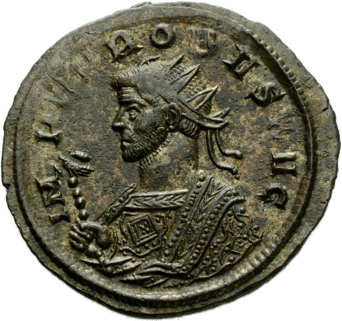 RIC V Probus 516 Probus obverse, Bust of Probus, radiate, wearing imperial mantle, left, holding sceptre surmounted by eag...
