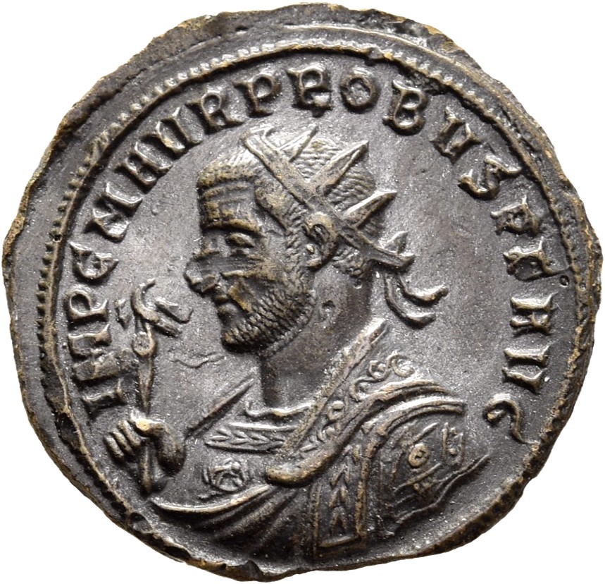 RIC V Probus 598 Probus obverse, Bust of Probus, radiate, cuirassed, right or bust of Probus, radiate, wearing imperial ma...