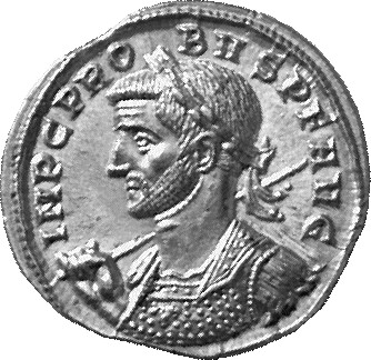 RIC V Probus 600 Probus obverse, Bust of Probus, laureate, cuirassed, left, holding spear