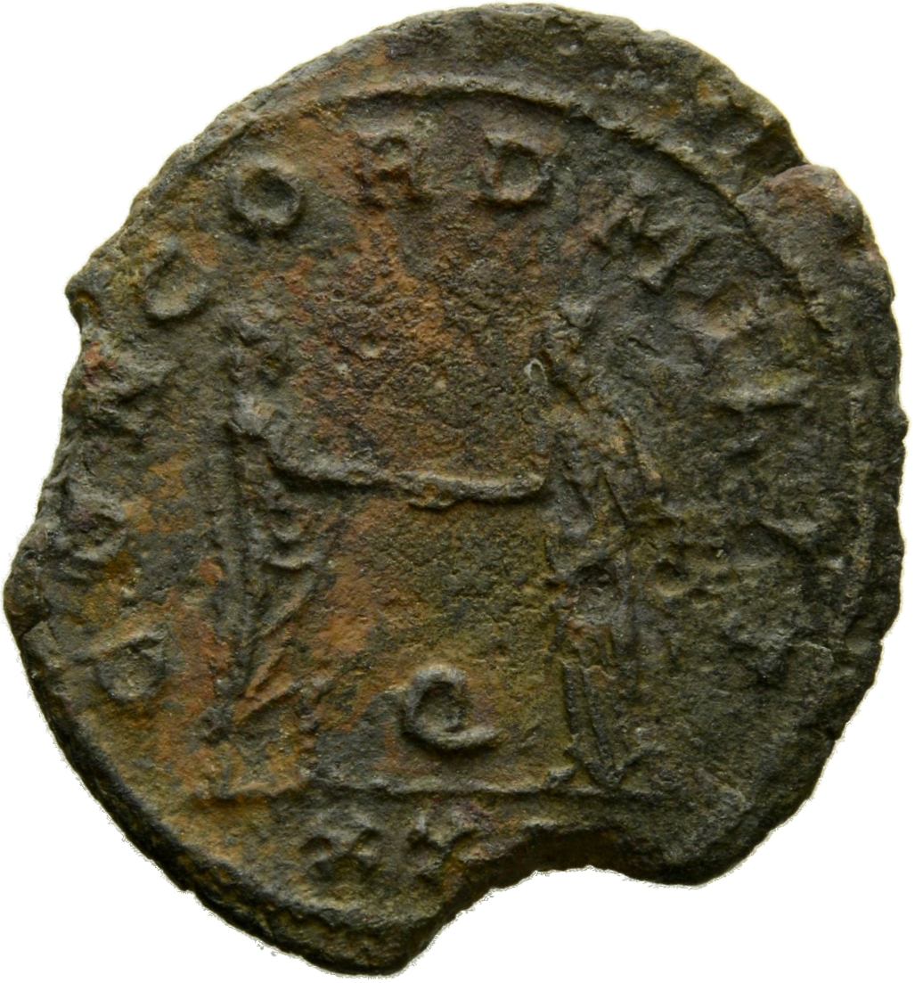 RIC V Probus 651 Probus reverse, Probus, standing right, clasping hand of Concordia, standing left