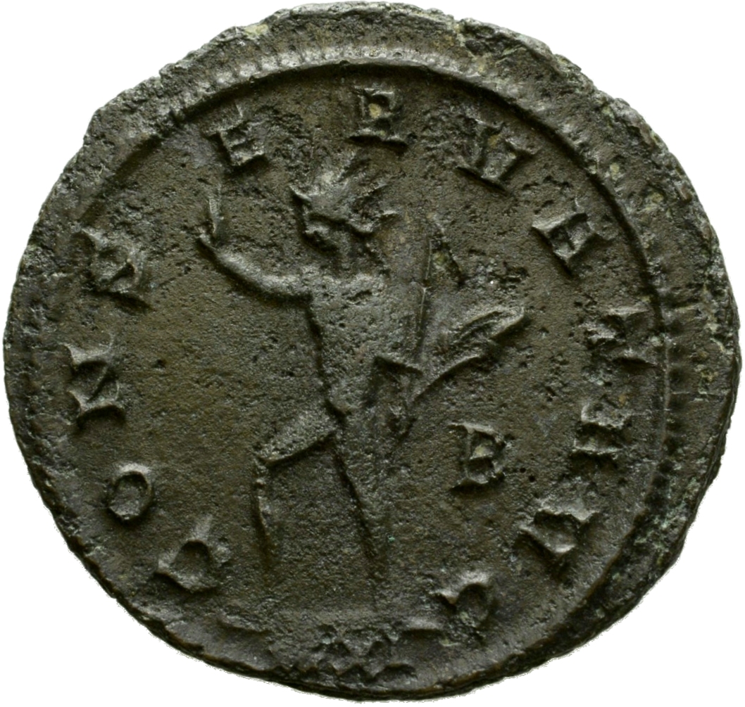 RIC V Probus 673 Probus reverse, Sol, radiate, walking left, raising right hand and holding whip