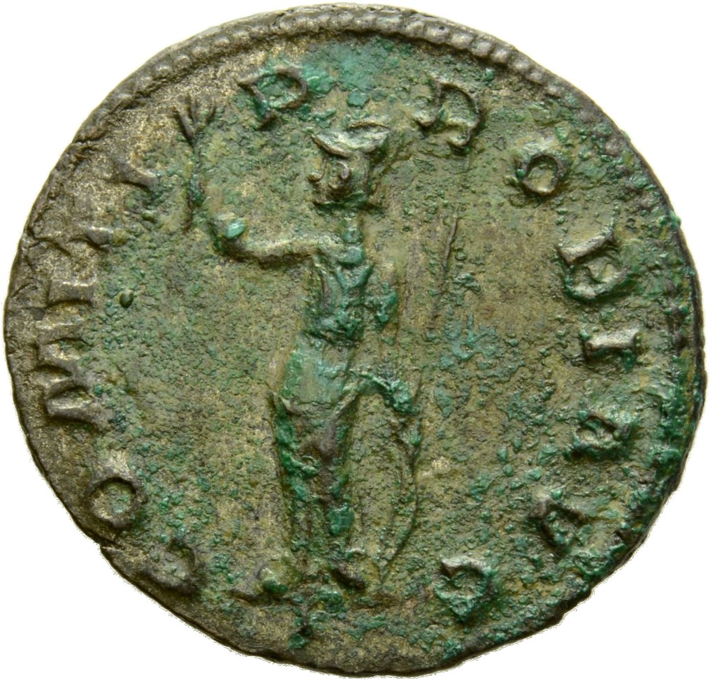 RIC V Probus 69 Probus reverse, Minerva, helmeted, draped, standing left, holding olive-branch in right hand and spear in ...