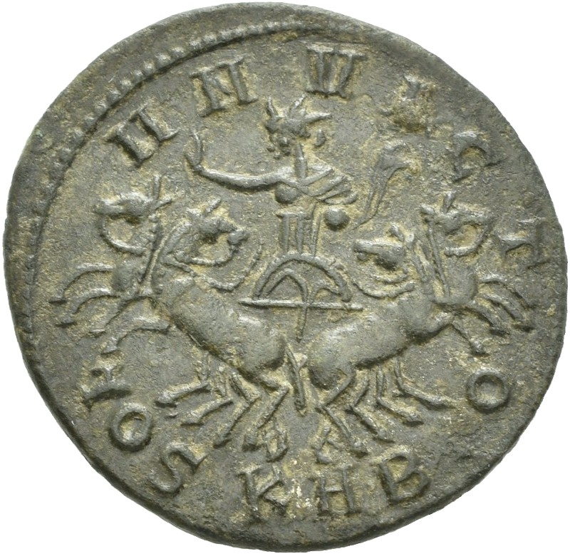 RIC V Probus 862 Probus reverse, Sol, radiate, in spread quadriga, holding whip
