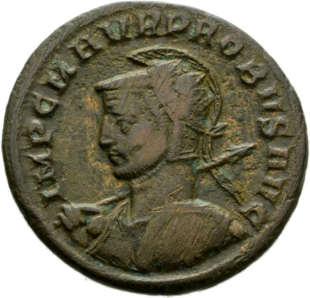 RIC V Probus 878 Probus obverse, Bust of Probus, radiate, draped, right or bust of Probus, helmeted, radiate, cuirassed, l...