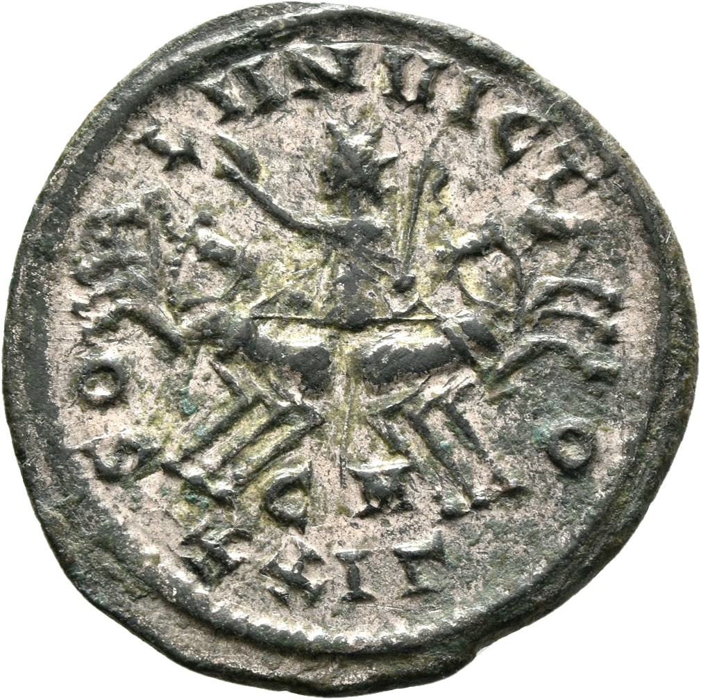 RIC V Probus 911 Probus reverse — Sol, radiate, in spread quadriga