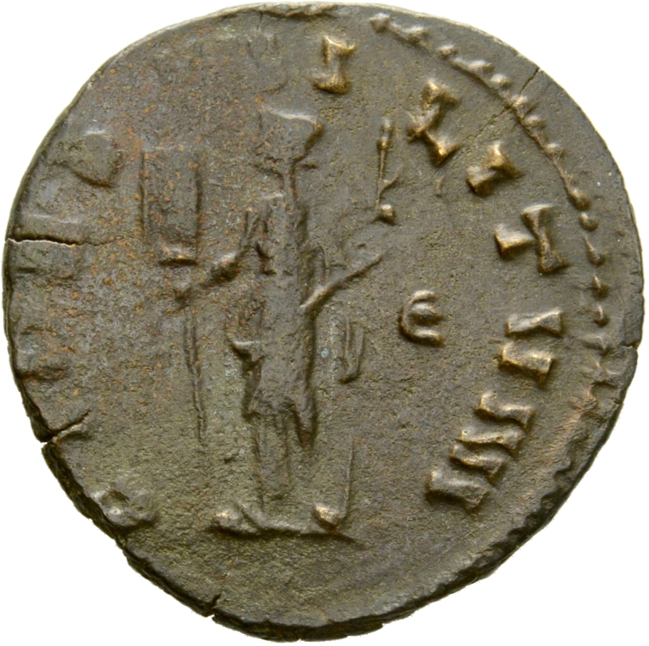 RIC V Quintillus 18 Quintillus reverse, Fides, draped, standing left, holding ensign in right hand and spear in left hand,...