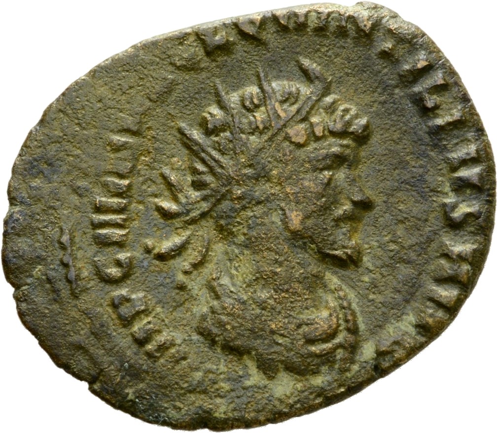 RIC V Quintillus 29 Quintillus obverse, Bust of Quintillus, radiate, draped, right