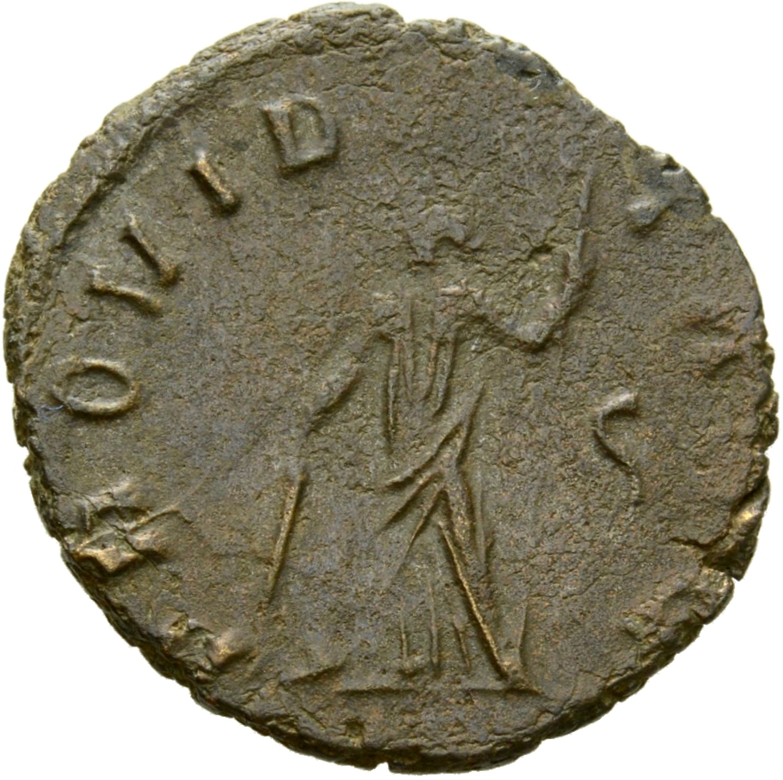 RIC V Quintillus 29 Quintillus reverse, Providentia, draped, standing left, holding baton in right hand and sceptre in lef...