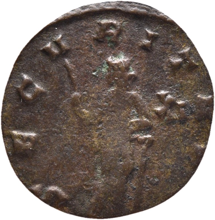 RIC V Quintillus 31 Quintillus reverse, Securitas, draped, standing left, legs crossed, leaning on column, holding sceptre
